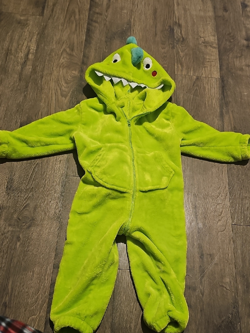 Dinosaur Costume Holiday Green Toddler Fleece One-Piece Small Halloween